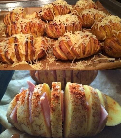 Fächerkartoffeln mit Schinken und Käse – Alte Oma Rezepte